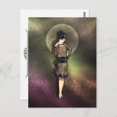 Charla - 1920年代のファッション(Taupe、Brown、Yellow) ポストカード (正面/裏面)