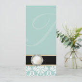 Charlamainのヴィンテージのダマスク織の結婚式メニュー メニュー (スタンド正面)