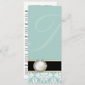 Charlamainのヴィンテージのダマスク織の結婚式メニュー メニュー (正面/裏面)