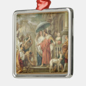 CharlemagnへのカリフのHarunのAlRashidの尊敬 メタルオーナメント (左)