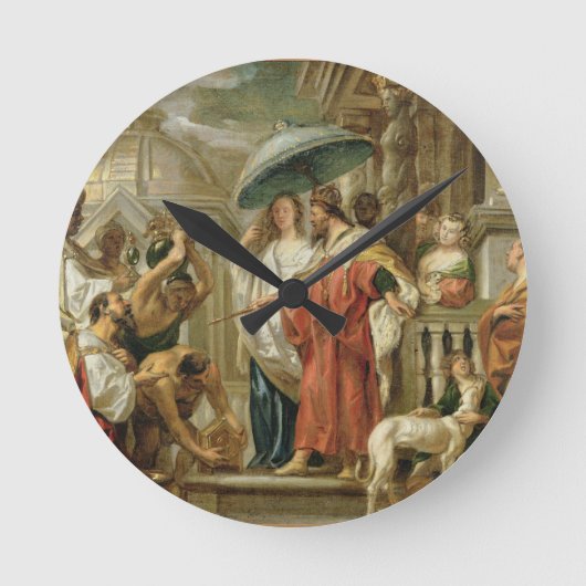 CharlemagnへのカリフのHarunのAlRashidの尊敬 ラウンド壁時計 (正面)