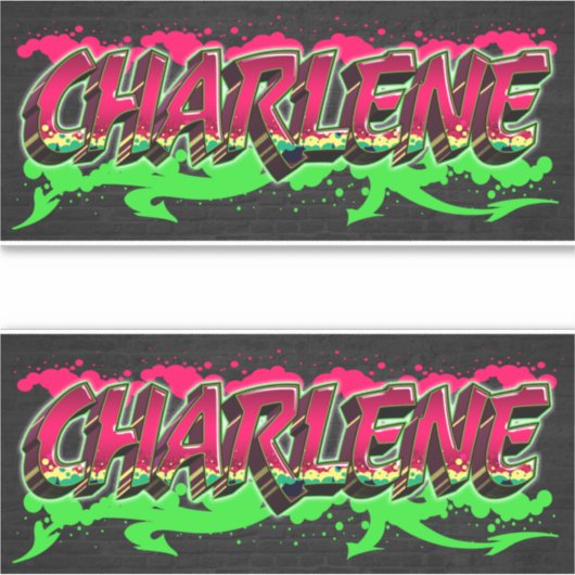 Charlene Vorname Name Graffiti Aufkleber Sticker シール (正面)