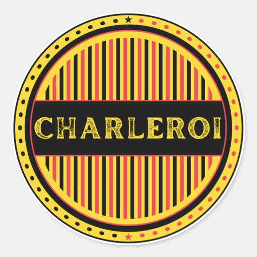 Charleroi City Pride Emblem – Belgian Identity ラウンドシール (正面)