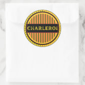 Charleroi City Pride Emblem – Belgian Identity ラウンドシール (バッグ)