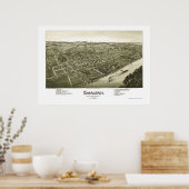 Charleroi, PAパノラママップ – 1897 ポスター (キッチン)