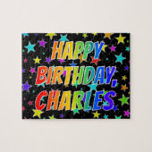 「CHARLES」名、おもしろい「ハッピーバースデー」 ジグソーパズル (横)
