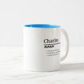 Charles、Boy Personalized Name Definition ツートーンマグカップ (正面右)