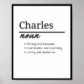 Charles、Boy Personalized Name Definition ポスター (正面)