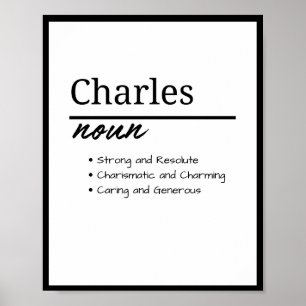 Charles、Boy Personalized Name Definition ポスター