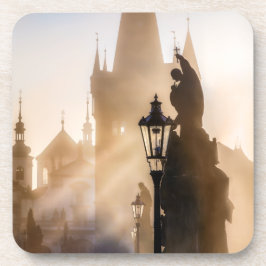 Charles Bridge in the Sunrise Hard plastic coaster コースター