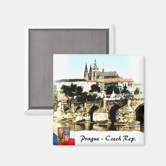 Charles Bridge, Prague Magnet, Castle Panorama マグネット (正面/裏面)
