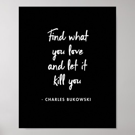 Charles Bukowski – あなたが愛するものを見つけ、それを読み取る ポスター (正面)