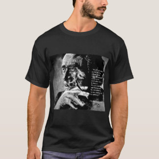 Charles Bukowski – ブラック – 引用文ポストカード.png Tシャツ