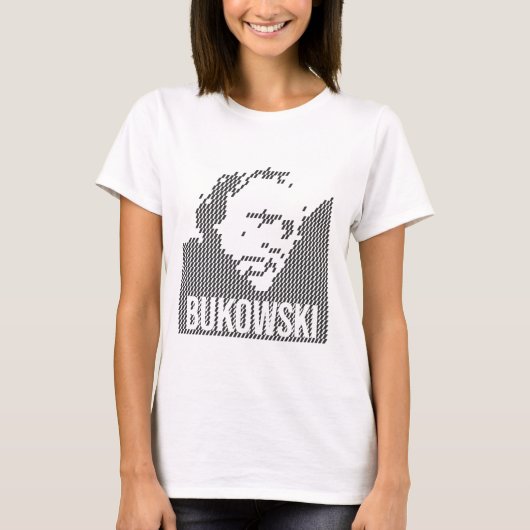Charles Bukowski ポートレート デザイン Tシャツ (正面)