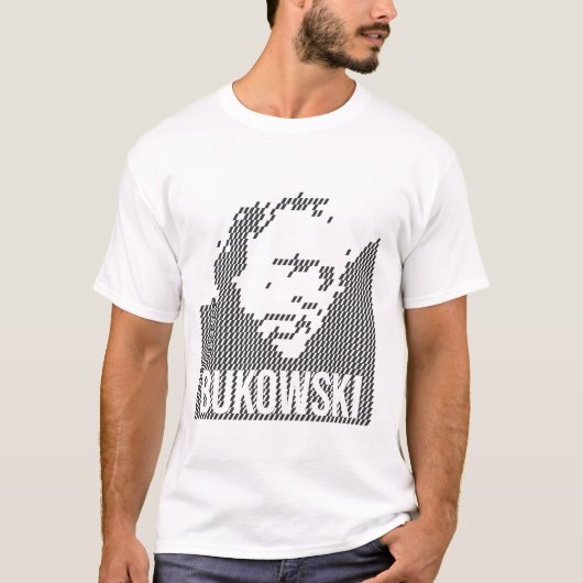 Charles Bukowski 肖像デザイン Tシャツ (正面)