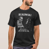 Charles Bukowski plays chess with monkey Tシャツ (正面)