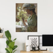 Charles Courtney Curranによるブーケのある女性 ポスター (ホームオフィス)