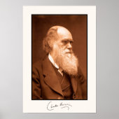 Charles Darwin, autographed ポスター (正面)