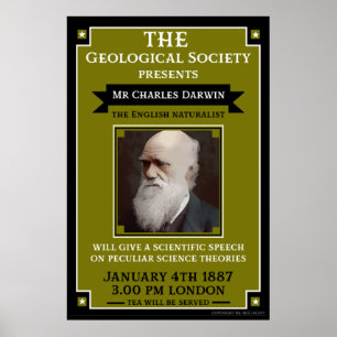 Charles Darwin Vintage Repro Retro Wall Art ポスター