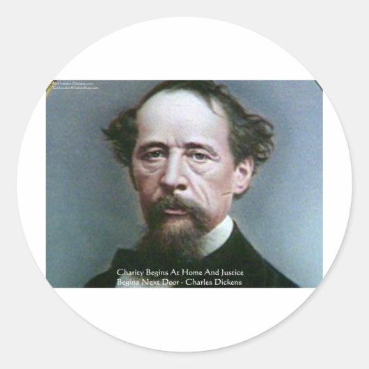 Charles Dickens "Charity @Home" 引用ギフト ラウンドシール (正面)