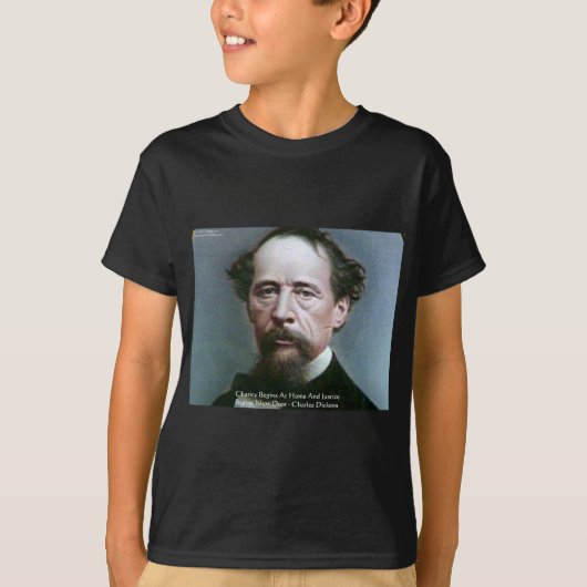 Charles Dickens "Charity @Home" 引用ギフト Tシャツ (正面)