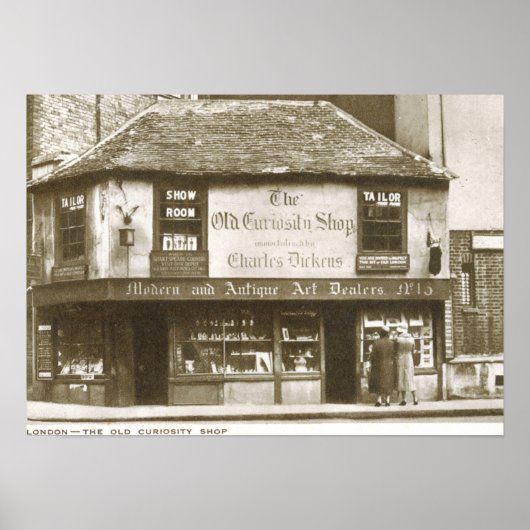 Charles Dickens Curiosity Shop，ロンドンヴィンテージ ポスター (正面)