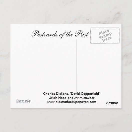 Charles Dickens、「David Copperfield」 ポストカード (裏面)
