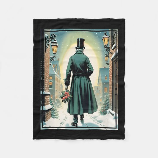 Charles Ens Christmas Clic Book Ebeneezer Scrooge  フリースブランケット (正面)