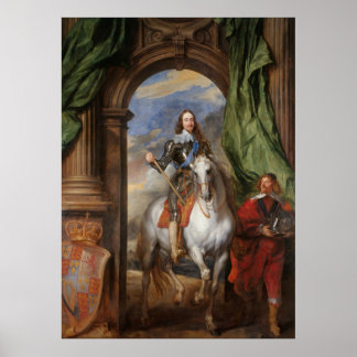 Charles I with M. de St Antoine - Anthony van Dyck ポスター