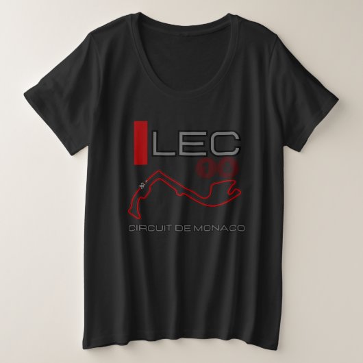 Charles Leclerc、フォーミュラ1、モナコグランプリ プラスサイズTシャツ (デザイン正面)