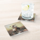 Charles M Russellによる「スリックライダー」 Western Art ガラスコースター (アングル)