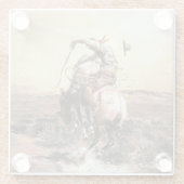 Charles M Russellによる「スリックライダー」 Western Art ガラスコースター (裏面)