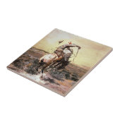 Charles M Russellによる「スリックライダー」 Western Art タイル (側面)