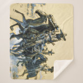 Charles M Russellによる「ヴァケロス」西洋美術 シェルパブランケット (正面)