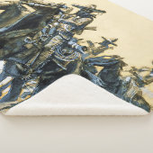 Charles M Russellによる「ヴァケロス」西洋美術 シェルパブランケット (3/4)