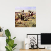 Charles M Russellによる「壊れたロープ」 ポスター (ホームオフィス)