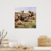 Charles M Russellによる「壊れたロープ」 ポスター (キッチン)