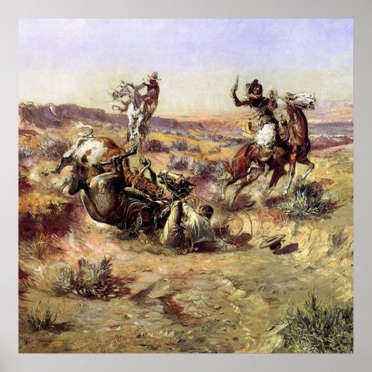 Charles M Russellによる「壊れたロープ」 ポスター (正面)