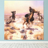 Charles M Russellによる「独力の」西洋美術 キャンバスプリント (インサイチュ (ウッドフロア))