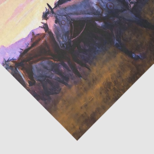 Charles M Russellによる「盗まれた馬」 薄葉紙 (詳細)