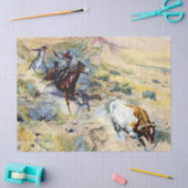 Charles M Russellによる「The Quitter」西洋美術 薄葉紙 (クラフト)