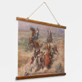 Charles M. Russell精力的な生活 吊り下げ型タペストリー (傾斜あり)