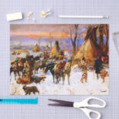 Charles M Russell著「インディアンハンターズリターン」 薄葉紙 (クラフト)