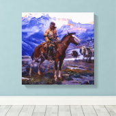 Charles M Russell著「フリートラッパー」 キャンバスプリント (インサイチュ (ウッドフロア))