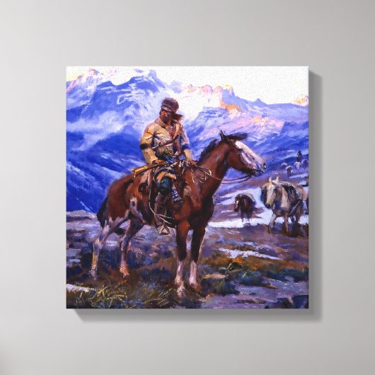 Charles M Russell著「フリートラッパー」 キャンバスプリント (正面)