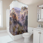 Charles M Russell著「ワイルドホースハンター」 シャワーカーテン (インサイチュ)