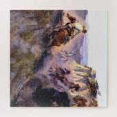 Charles M Russell著「ワイルドホースハンター」 ジグソーパズル (横)