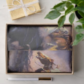 Charles M Russell著「ワイルドホースハンター」 薄葉紙 (ギフト)