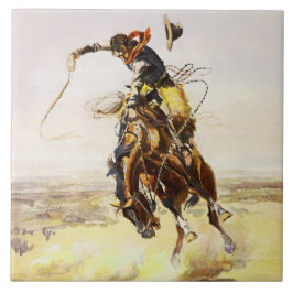 Charles M Russell著「悪いホス」 タイル