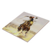 Charles M Russell著「悪いホス」 タイル (側面)